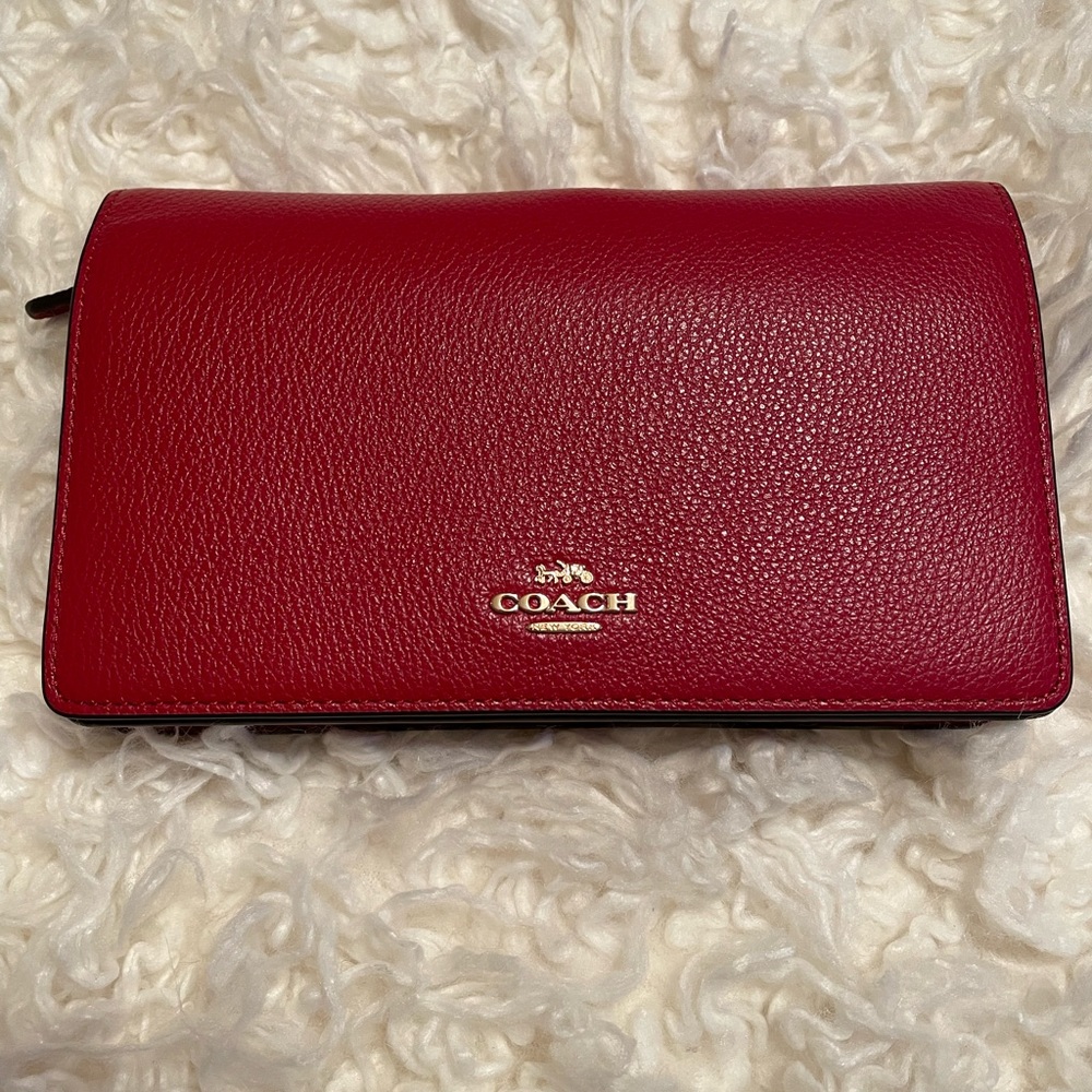 Coach Bag!! Red Lips With A Red Bag Gem